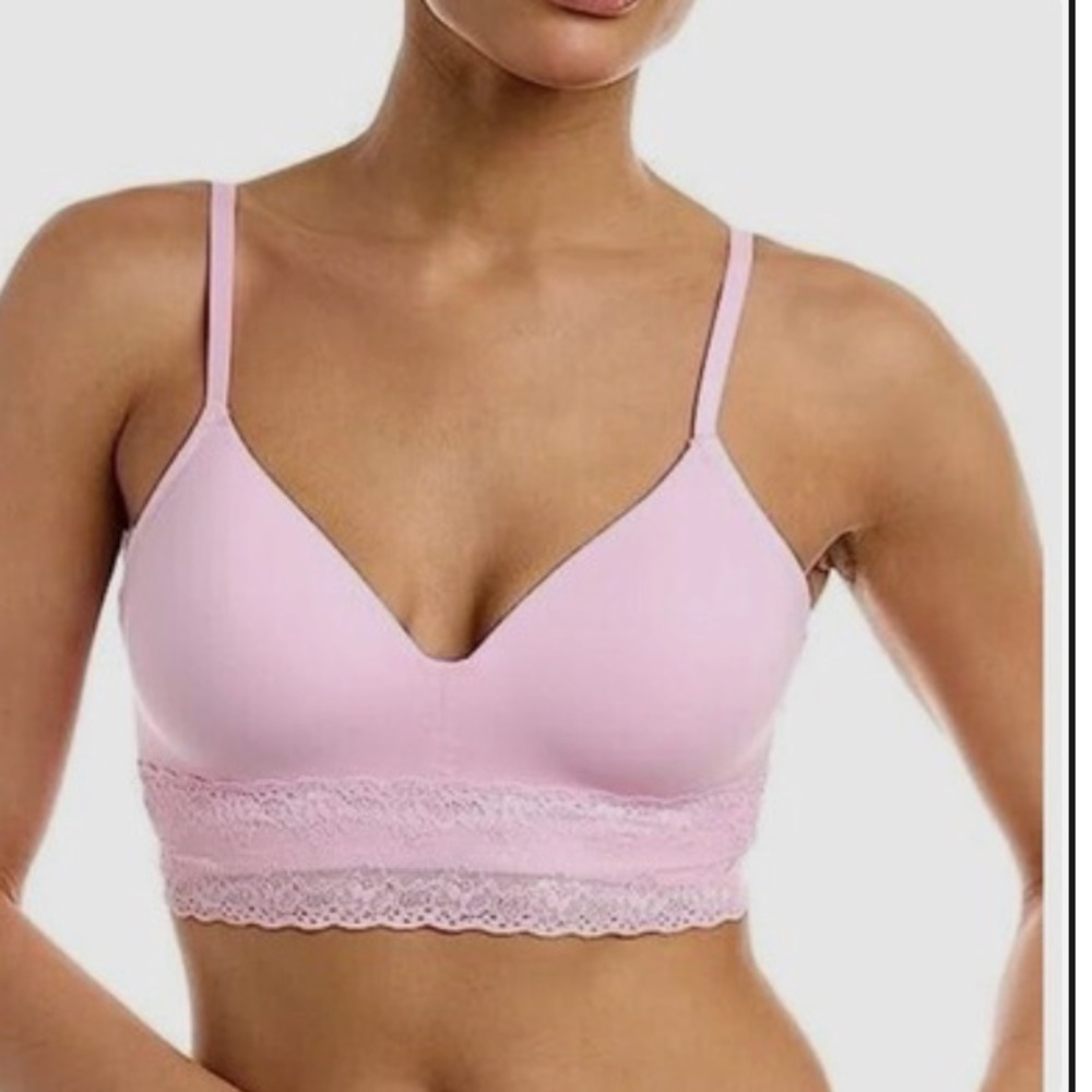Natori Bliss Perfection Wireless Light Pink Lace-Trim Bralette